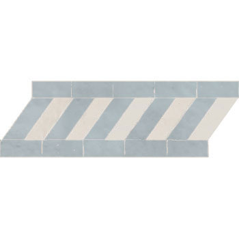 Mosaic House Moroccan tile Toulouse B 17-1 Sky blue White  zellige, mosaic, zellij, border, glaze, simple, modern 